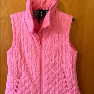 Talbots Bright Pink Quilted Vest